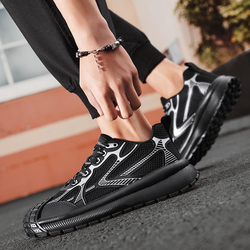 Men's shoes summer breathable mesh trend versatile platform shoes fashion classic Hong Kong style trendy men Internet celebrity street dad shoes