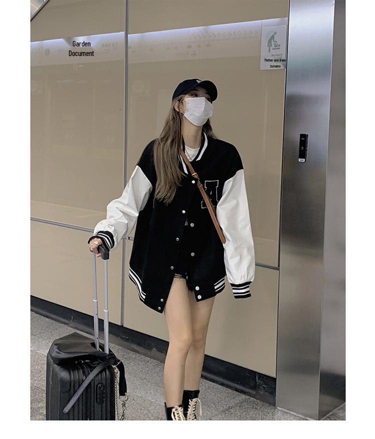 Women's Retro Baseball Jacket - Stylish Oversized Outerwear for Early Spring/Fall and Winter Sportswear 2026