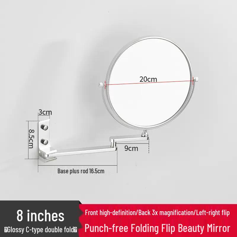 Specchio per Trucco Telescopico da Parete Rotante a 360°