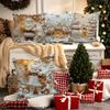 Christmas Pillowcases: Snowman, Santa, and Festive Scenes Sofa Bed Cushion Cover, New Year Home Decoration