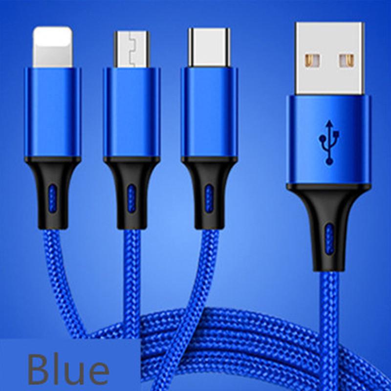 1.25m Fast Charging 3-in-1 Data Cable For Huawei Android Apple Wholesale