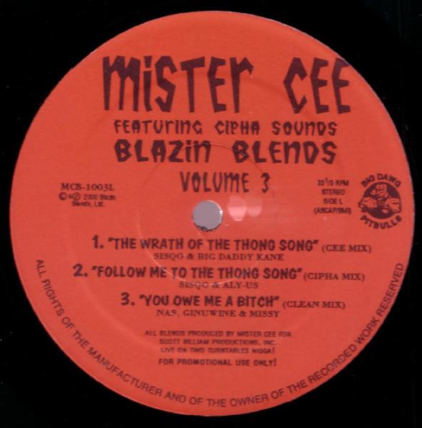 

12inch Record MISTER CEE, DJ CIPHA SOUNDS - Blazin Blends Volume 3 MCB1003 Big Dawg Pitbul 2000 US Rap & Hip-Hop/R&B Used