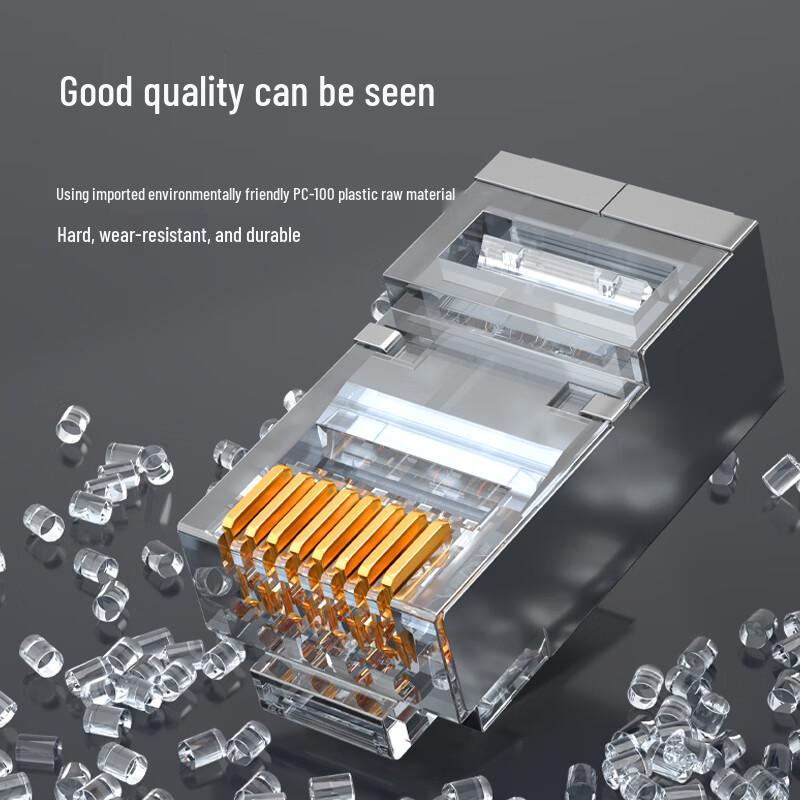 SAMZHE CAT6 Shielded RJ45 Pass-Through Ethernet Connectors