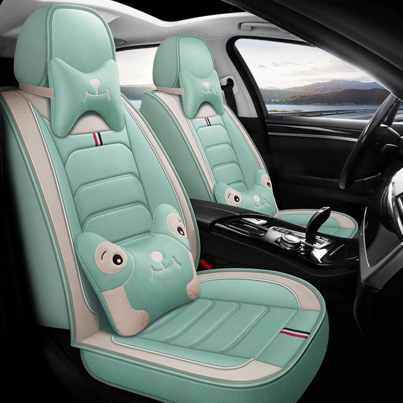 Linen Universal Car Seat Cover - Non-Slip, Full Wrap, All-Season Use