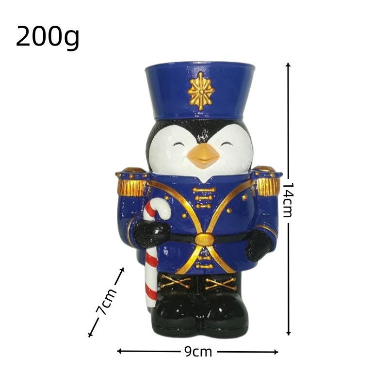 Europäischer Nussknacker Kerzenständer aus Harz Tier Soldat Figuren Weihnachtsdekorationen Braunbär Kerzenhalter Neujahrsornamente