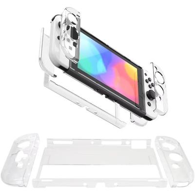 Carcasă rigidă de protecție Clear Host cu carcase pentru controler, compatibile pentru Nintendo Switch OLED