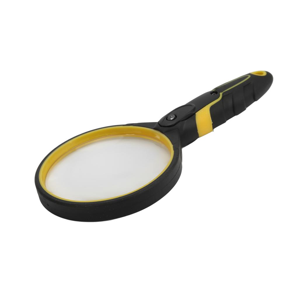 LED Magnifying Glass 5X Seniors Ergonomic Handheld Magnifier for Reading Antique Appreciation