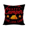 Happy Camper'S Lettered Design Pattern Digital Printing Short Plush Pillow Covers For Car Sofa Office Cushion Cover Home Goods