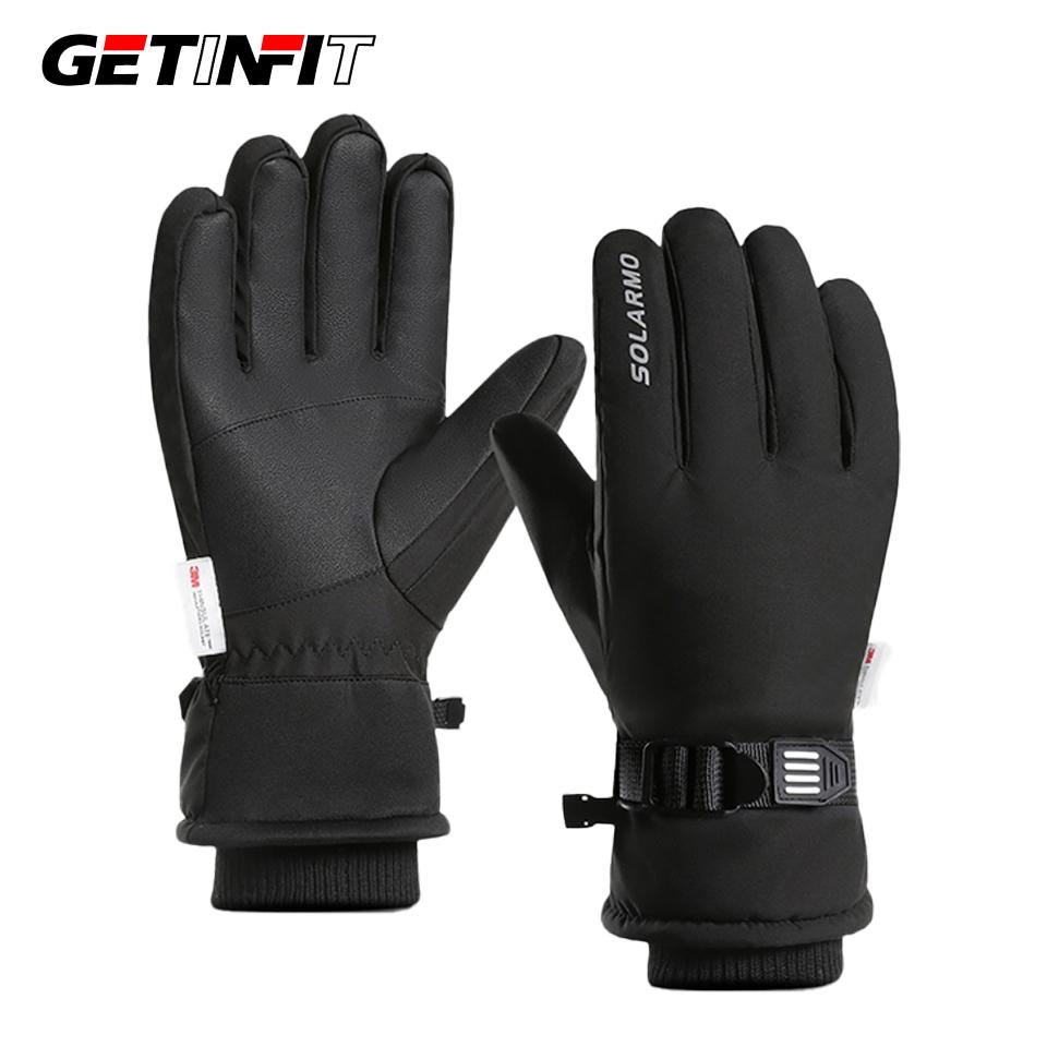 Getinfit Cycling Gloves Warm Fleece Wool Breathable Anti-Slip Waterproof Wear-Resistant Touch Screen Outdoor Mountain Climb Ski