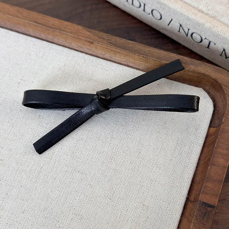 Leather Hair Clips Retro Bowknot Hairpins for Girls Sweet Barrettes Hairpin Hairgrips Women Fashion Hair Accessories Headwear