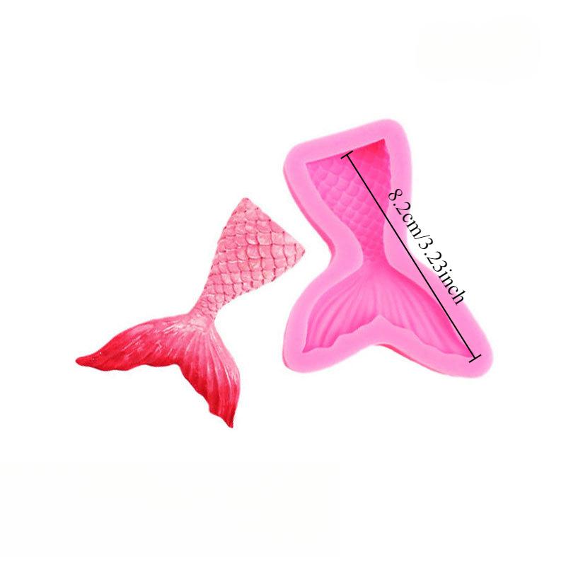 1PC Mermaid Tail Silicone Mold Chocolate Fondant Cake Mold Drip Plaster Mold Party Cake Decoration Tools