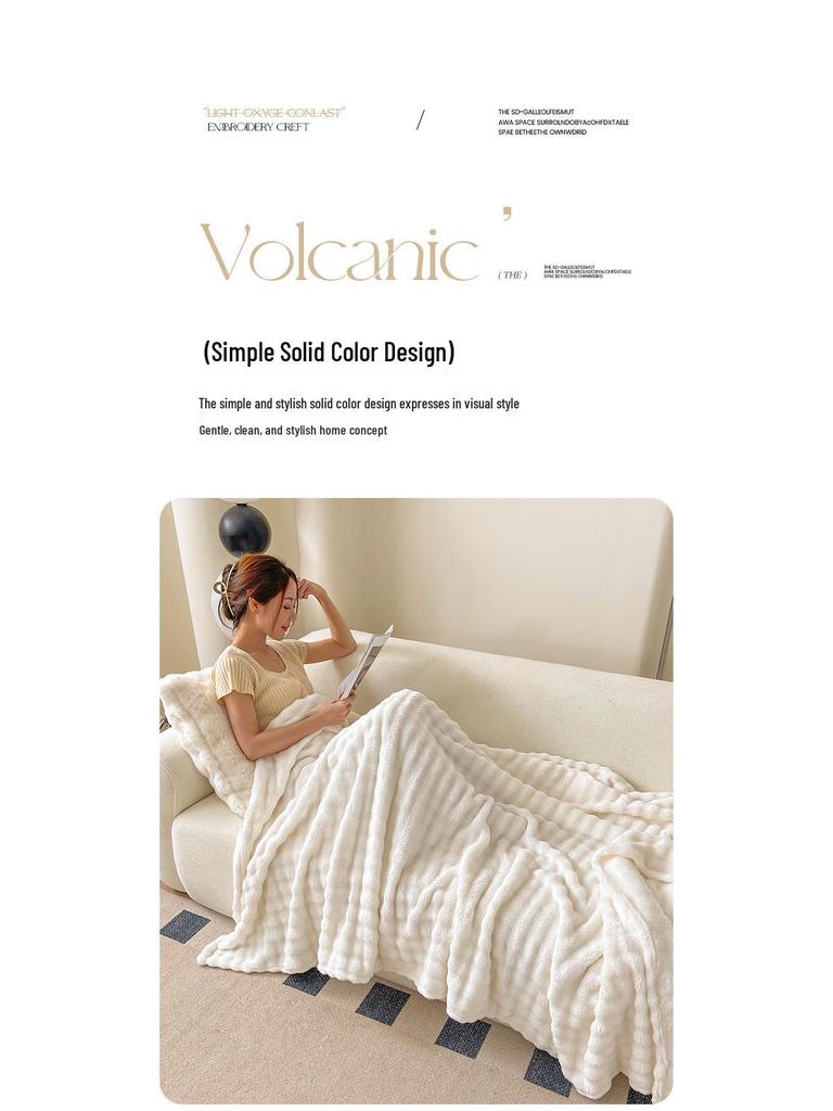 Verdickte Korallenfleece Kaninchen Plüschdecke für Bett und Büro