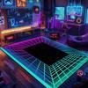 3D Visuelles Gitterteppich E-Sport Zimmer Dekor Cyberpunk Teppich Große Fläche Schlafzimmer Rutschfeste Bodenmatte Maschinenwaschbar Weiche Teppiche Matten