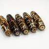 Taiwanese Black Gold Three-Eyed Dzi Agate Beads for DIY Wenwan Bracelets and Necklaces