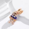 [HS][LA]1Pc Retro Rabbit Glazed Rhinestone Brooches For Women Clothing Coat Jewelry Accessries Gift