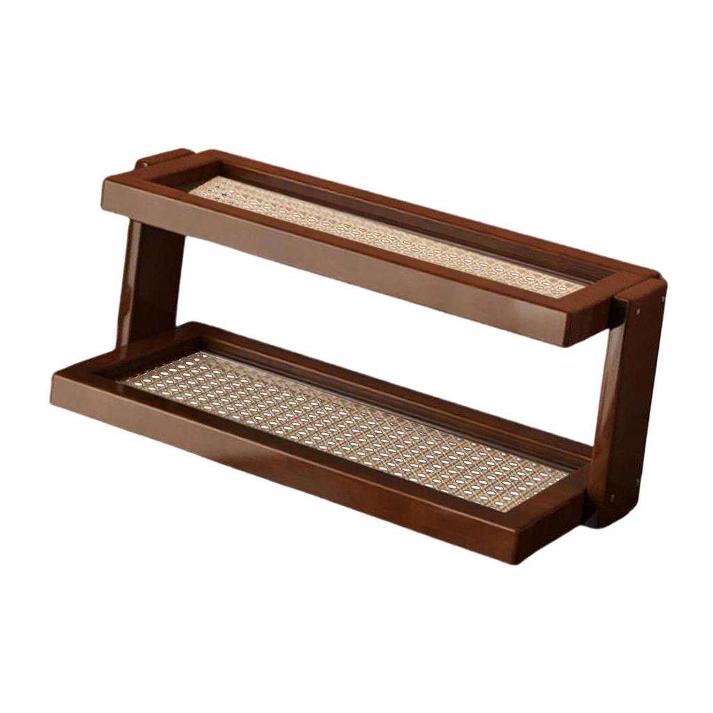 Coffee Mug Organizer Shelf Fashion Double Layer Freestanding Display Shelf Condiment Storage Rack for Collectibles Home Dorm