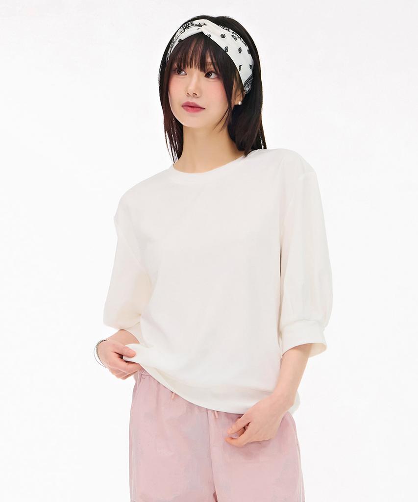 CHASECULT Women'S Variation Sleeve 3/4 Sleeve T-Shirt - Ivory