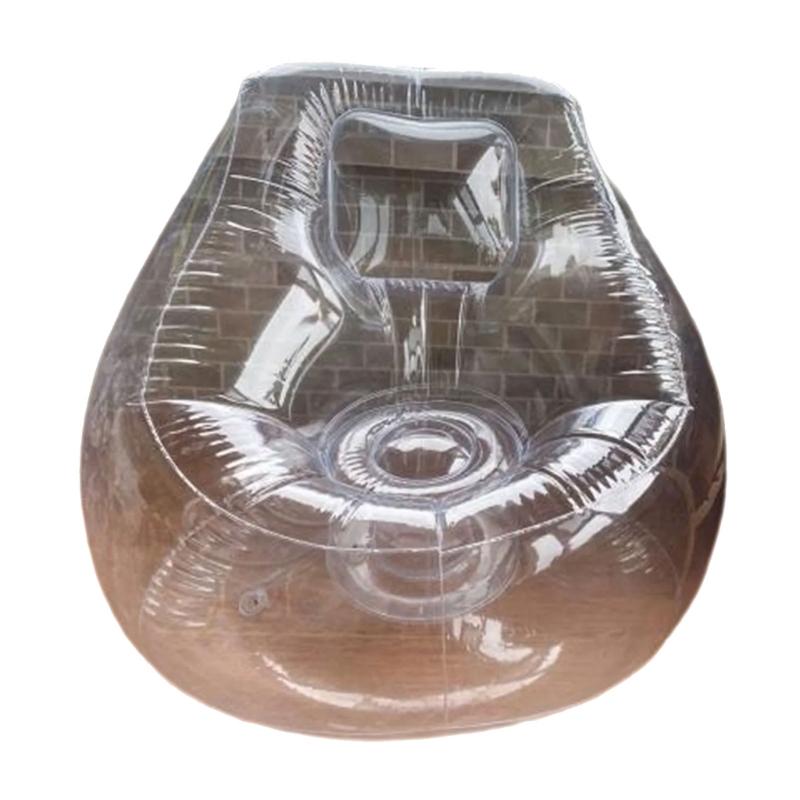 Transparenter aufblasbarer PVC-Sofastuhl Robuste Ausführung Ergonomisches Design Luftsofa zur Entspannung Außenbereich Garten Poolseite