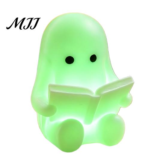 Ghost Gift for Halloween Figurine, 3D Printed Cute Rock Statue, Small Flat Surface Decor Funny Coffee Table Centerpieces Shelf Mantel Ornaments