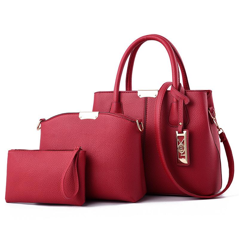 ag women s new trendy simple handbag shoulder oblique span mother and child bag women s one вино красного
