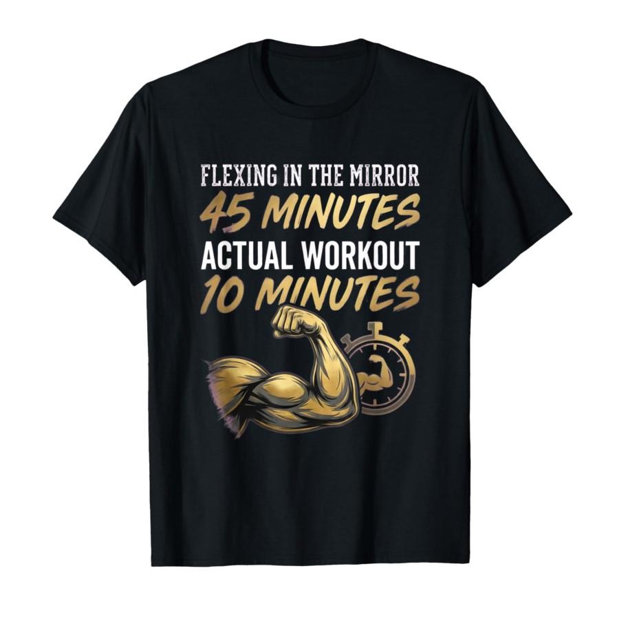 

Flexing in The Mirror 45 Minutes Actual Workout 10 Minutes T-shirt For Men Women 100% Cotton T Shirts Short Sleeve Tops 0311-... S разноцветный