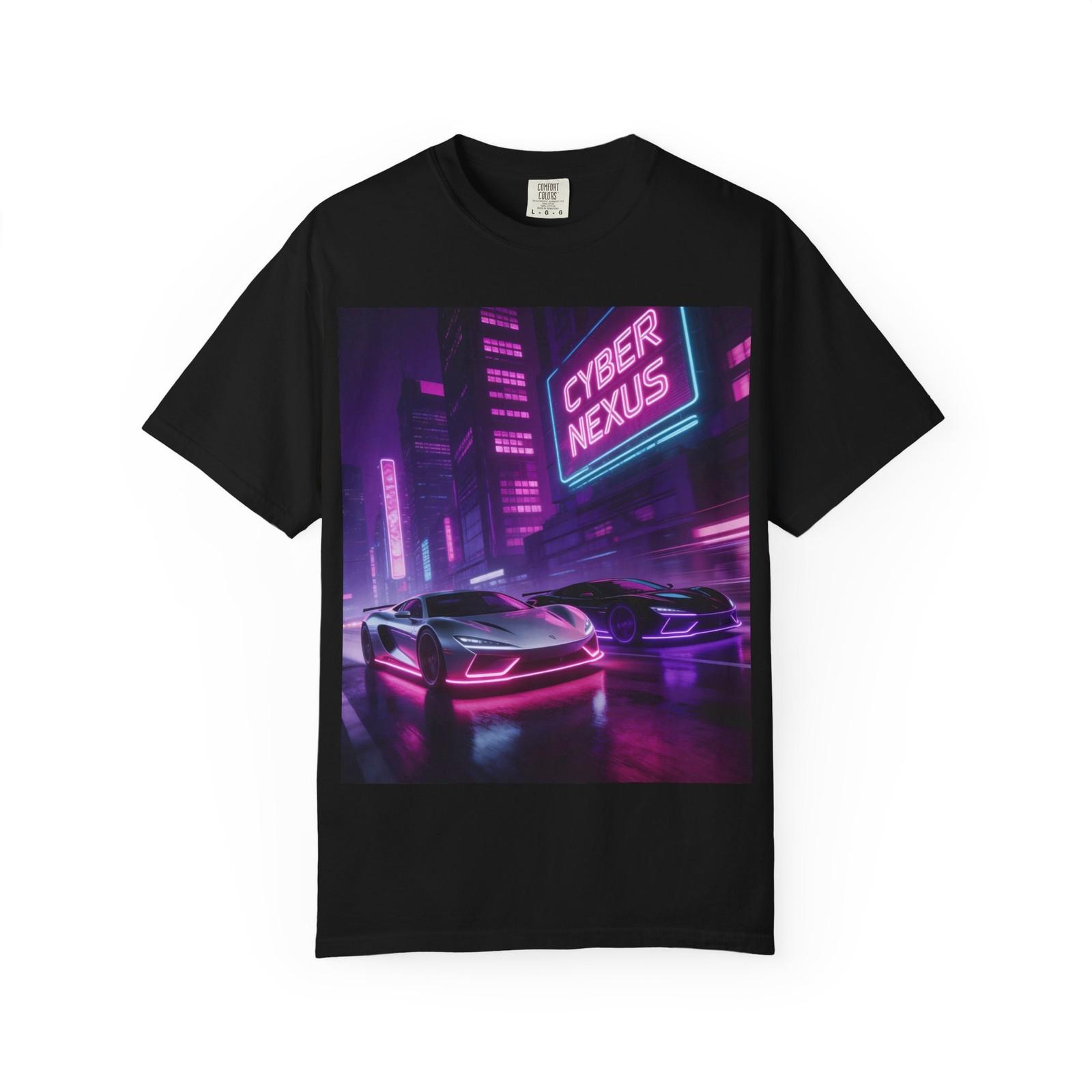 Cyber Nexus Tee — Neon Retro Futuristic Sports Cars T-Shirt 3XL
