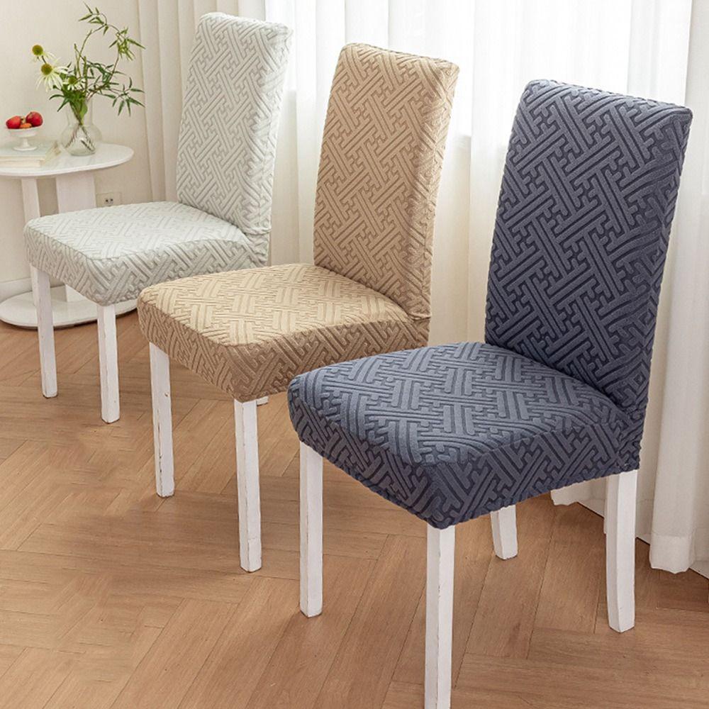 Anti-slip Dining Chair Cover Jacquard Stool Slipcover Integrated Seat Cover  for Home Decoration