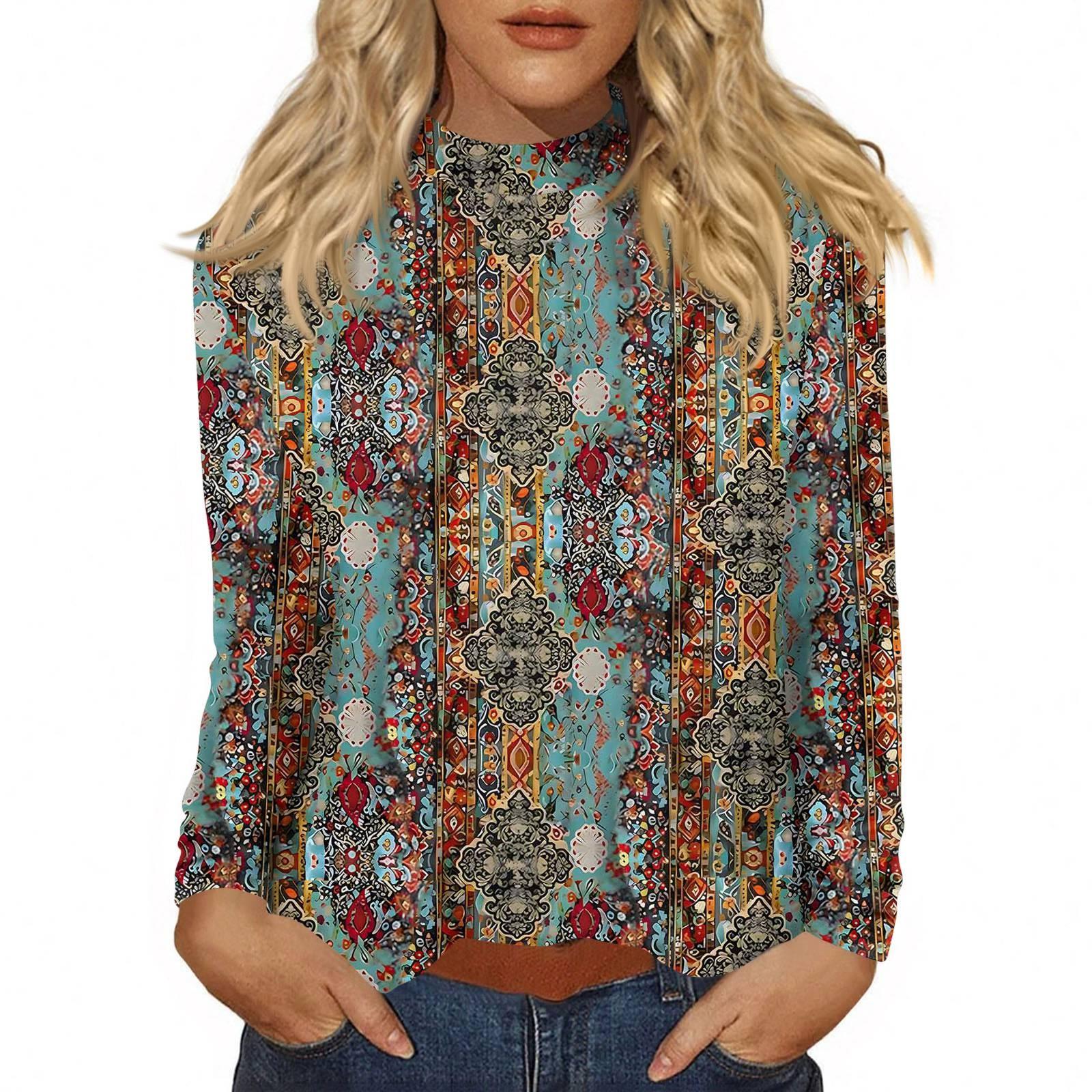 

Женский повседневный топ с длинным рукавом и средним воротником M золотой