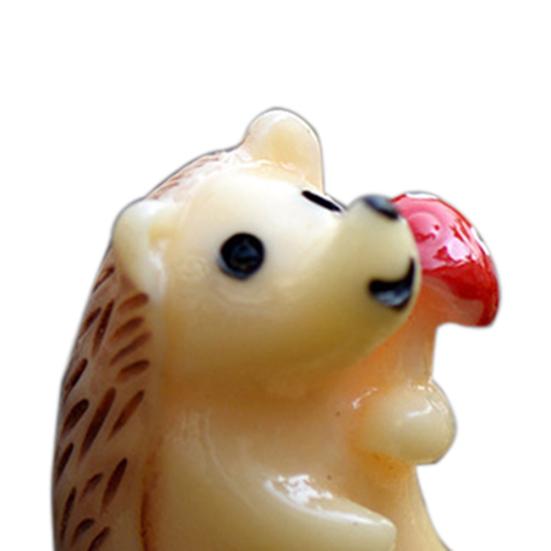 2 pezzi di figurine di riccio mini decorazioni in resina piante grasse ornamenti paesaggistici