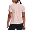 Under Armour Solid Color Sports Fitness Training Loose Round Neck Quick-dry Short Sleeve T-Shirt Women Tops Pink 1365850-685