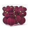 36 Pieces Velvet Flocked Christmas Tree Balls Set Decorative Soft Plastic Ornaments for Festive Holiday Home Tree Decoration