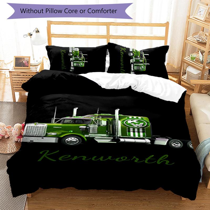 3pcs Kenworth LOGO Pattern Bedding Set Duvet Cover Set Includes Duvet Cover &pillowcases,perfect All Season Bedroom Decoration&gift