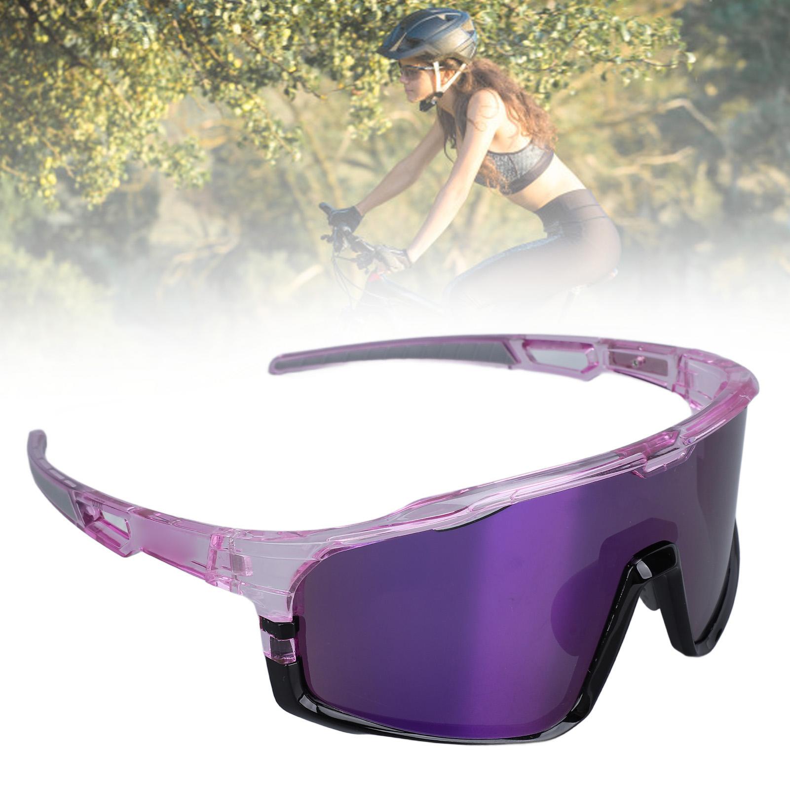 

Polarized Sports Sunglasses Driving Fishing Cycling Sunglasses for Men Women UV400 with Myopia Frame Purple Lens