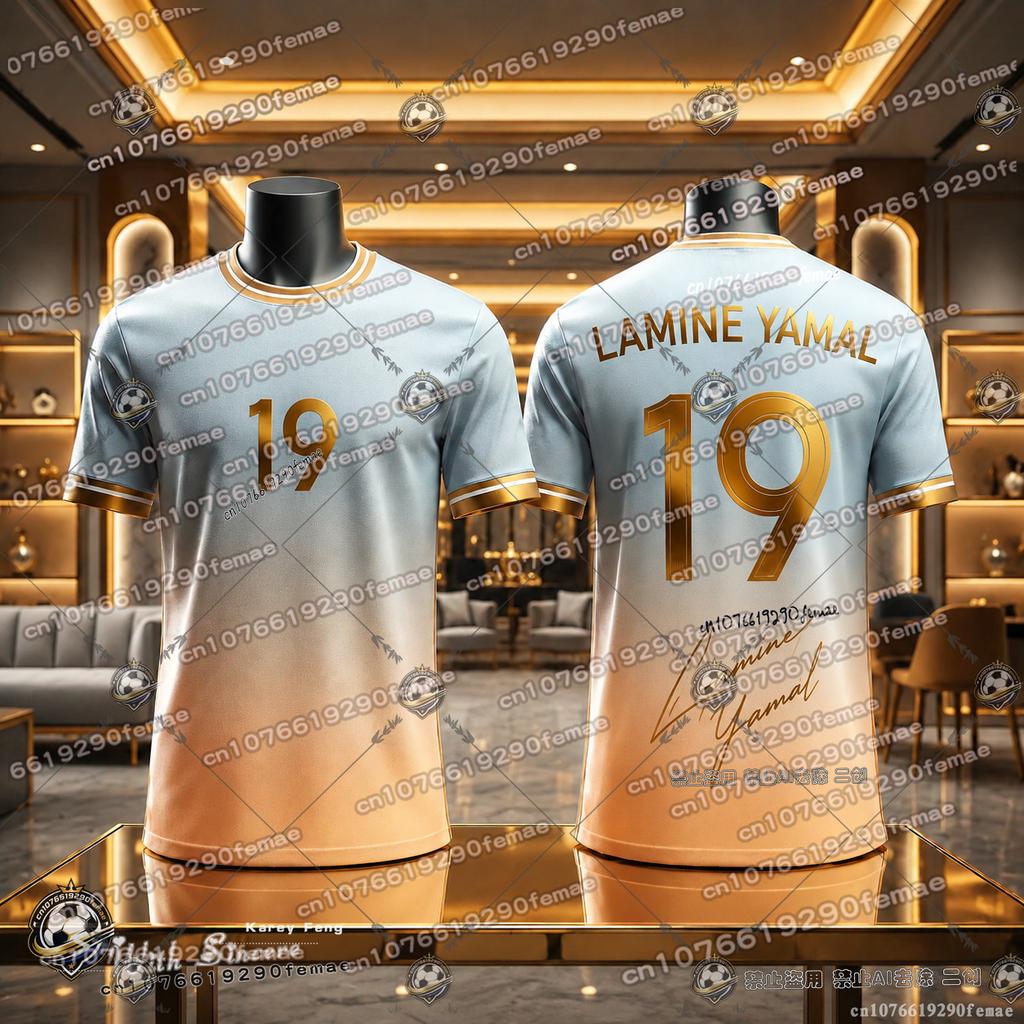 New Hot Sale Lamine Yamal Football Star Fan Jersey Kids Adult Summer Breathable Sports T Shirt Casual Outdoor Soccer Top
