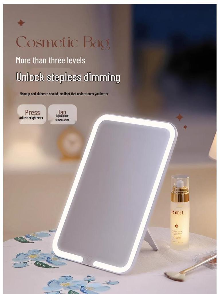 LED Mirror Makeup Bag: Spacious Handbag for Skincare & Cosmetics Storage