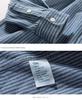 Men's Trendy Retro Casual Denim Shirt: Spring/Autumn Stripe Lapel Long Sleeve