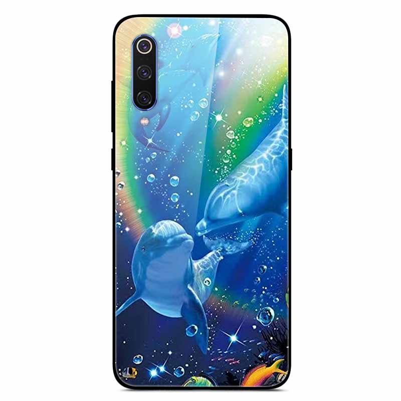 For Xiaomi Mi A3 Cases Luxury Tempered Glass Space Phone Covers for Xiaomi MI 9 Lite Case 9lite MiA3 Hard Back Shell Protective