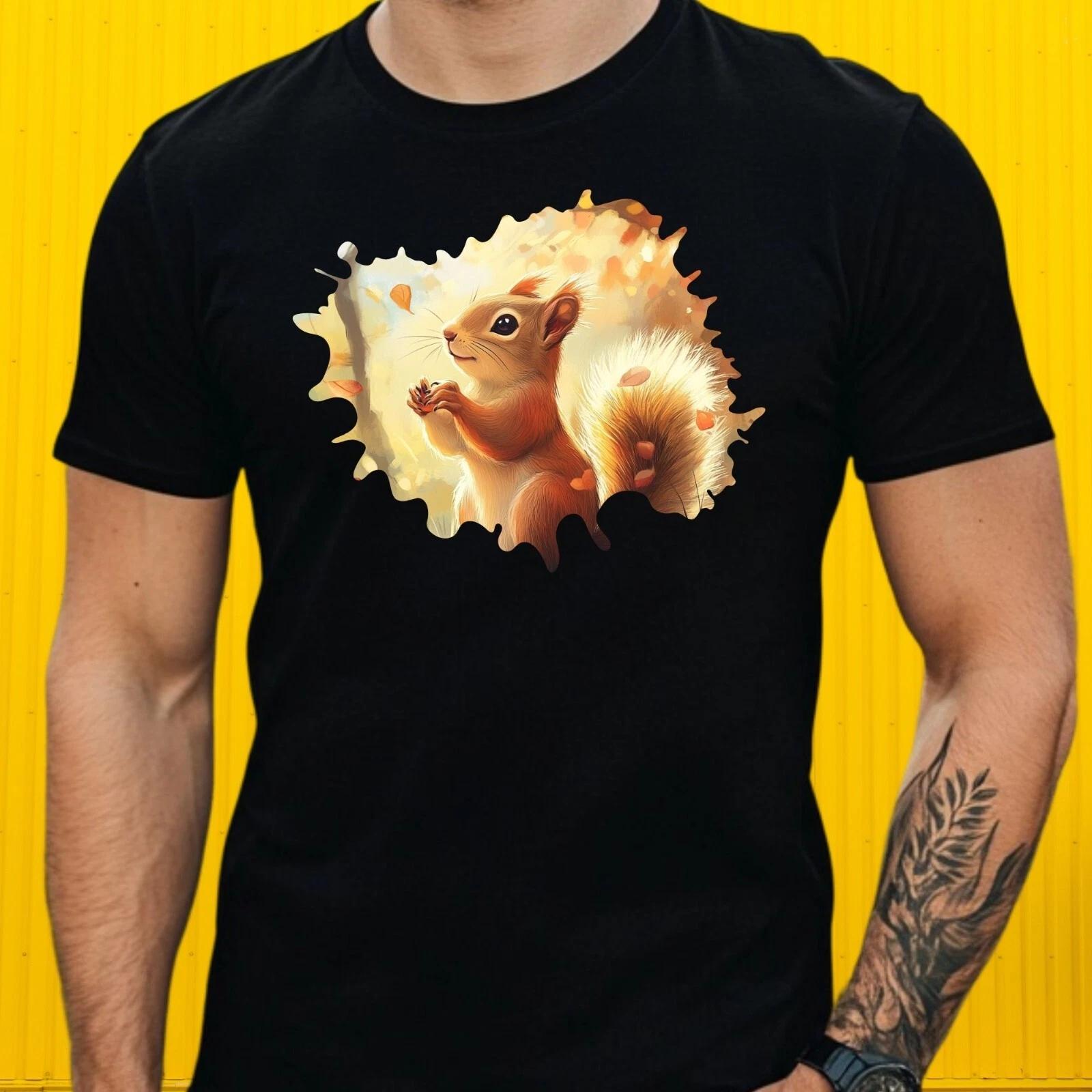 T-Shirt Herren Eichhörnchen Motiv Baumwolle Größe S bis 5XL XXL