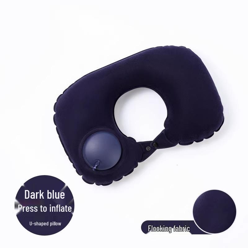 Inflatable U-shaped Neck Support Pillow for Travel - Portable and Press-type for Car & Airplane Comfort