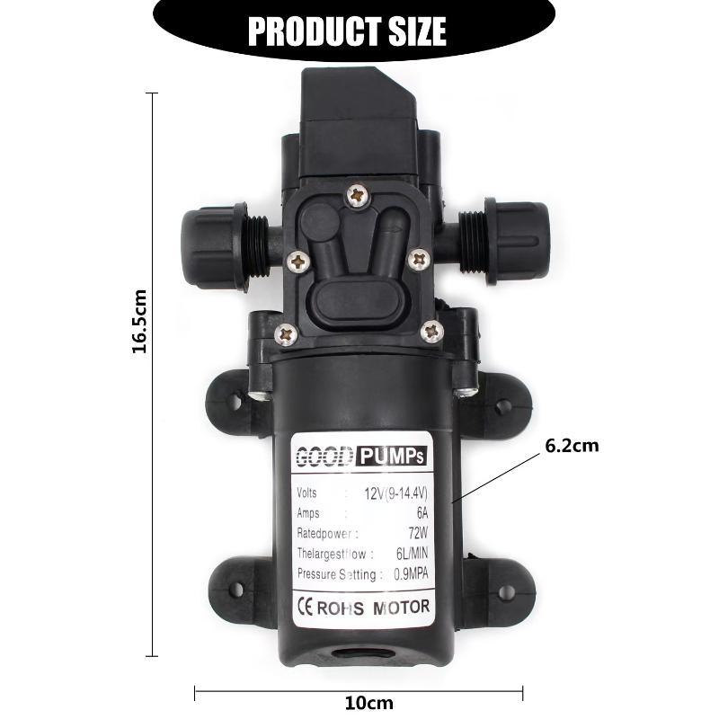 

1Pc DC 12V High Pressure Diaphragm Water Pump Multifunctional Mini Booster for Washing Machine & Agricultural Irrigation EU