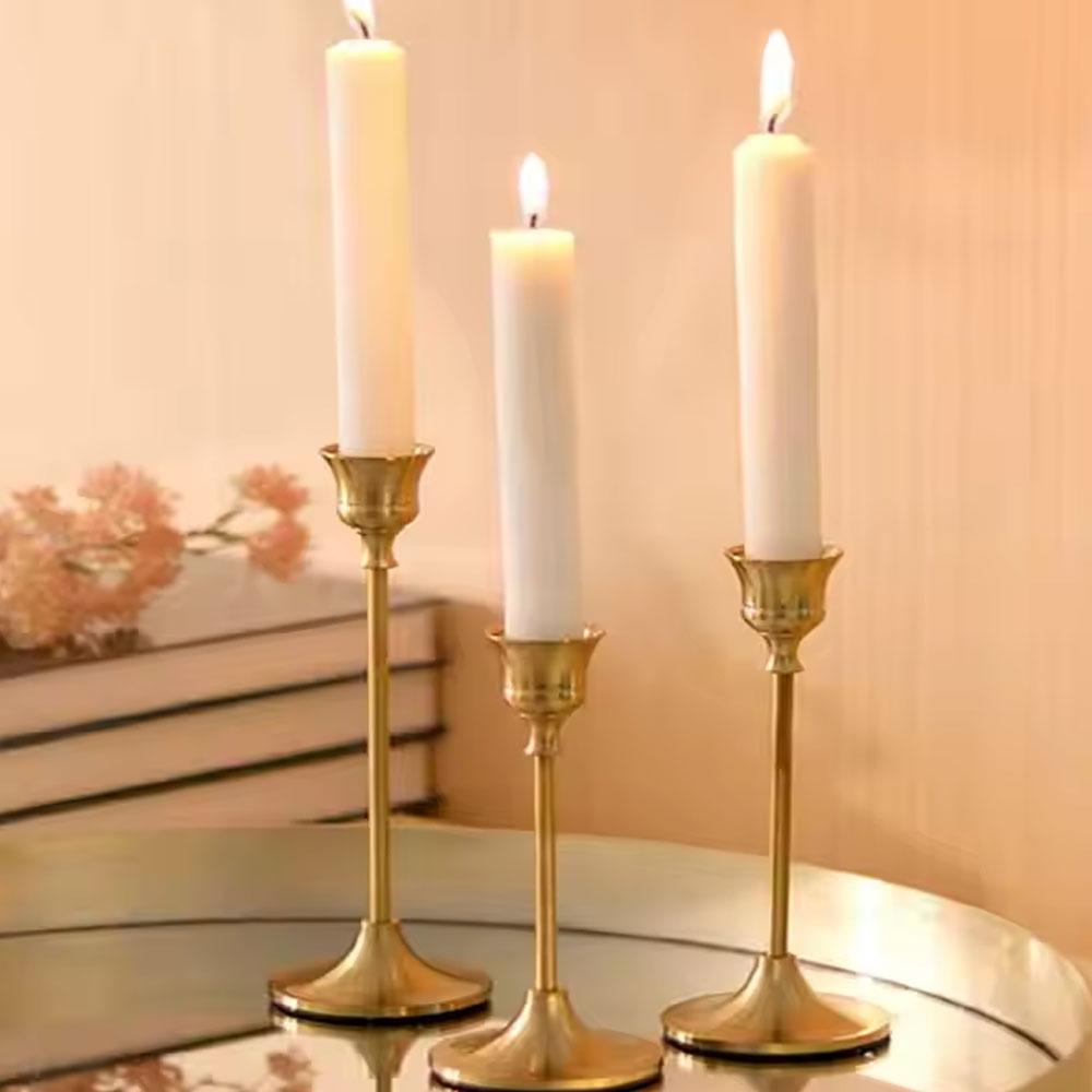 Luxury Candle Holder Kit Pillar Candle Container Taper Candlestick Home Art Craft Decor Metal Candle Holders for Weddings DIY Birthday Gifts