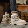 Men's Plush Warm Snow Boots Trendy and Versatile Outdoor Travel Shoes Cute Teddy Bear Pattern Street Style