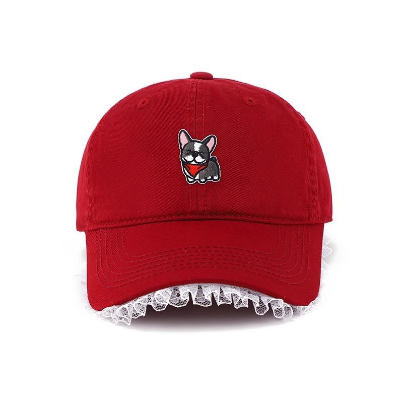 Dopamine Cartoon Small Animal Lace Cowboy Baseball Cap Female Cap Showing Face Small Versatile Hat