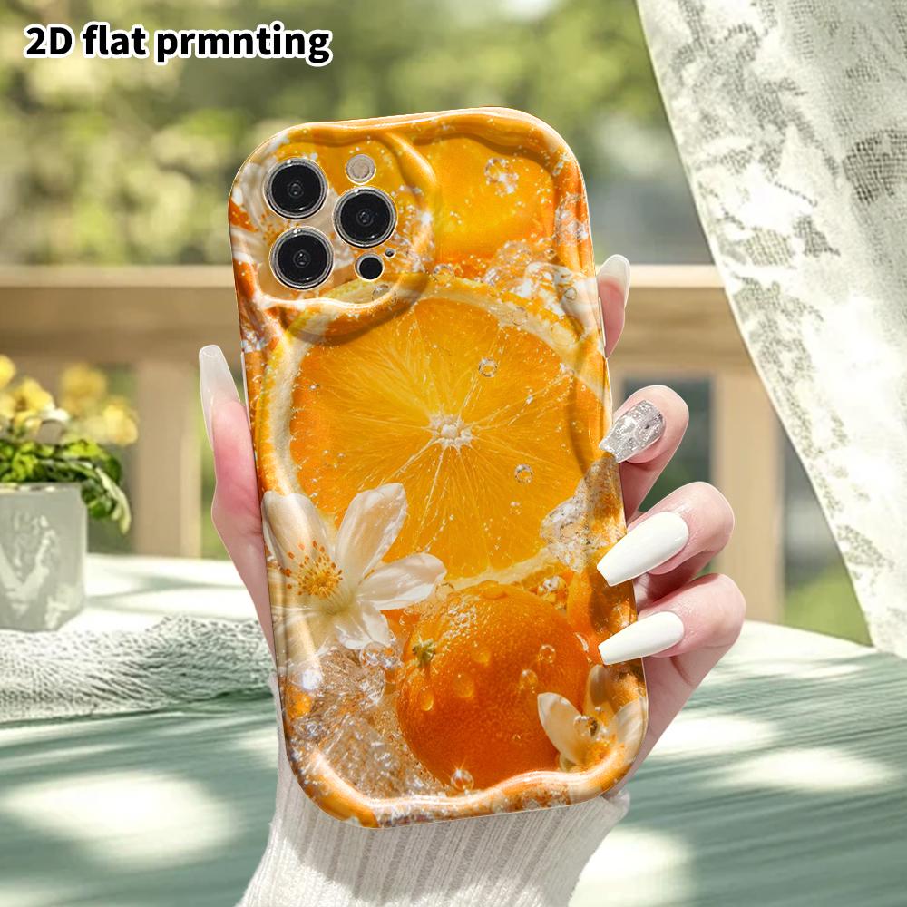 Phone Case: 2D Flat, Suitable for iPhone 18 17 16 15 14 13 12 Pro Protective Case, Phone Decoration, Cool Orange, Halloween and Christmas Gift
