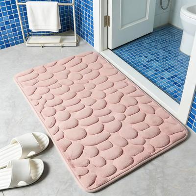 Tapete de Banheiro de Espuma de Memória com Base de PVC Antiderrapante Super Macio Absorvente Tapete de Banho de Espuma de Memória com Design de Pedras em Relevo 3D Tapete de Piso