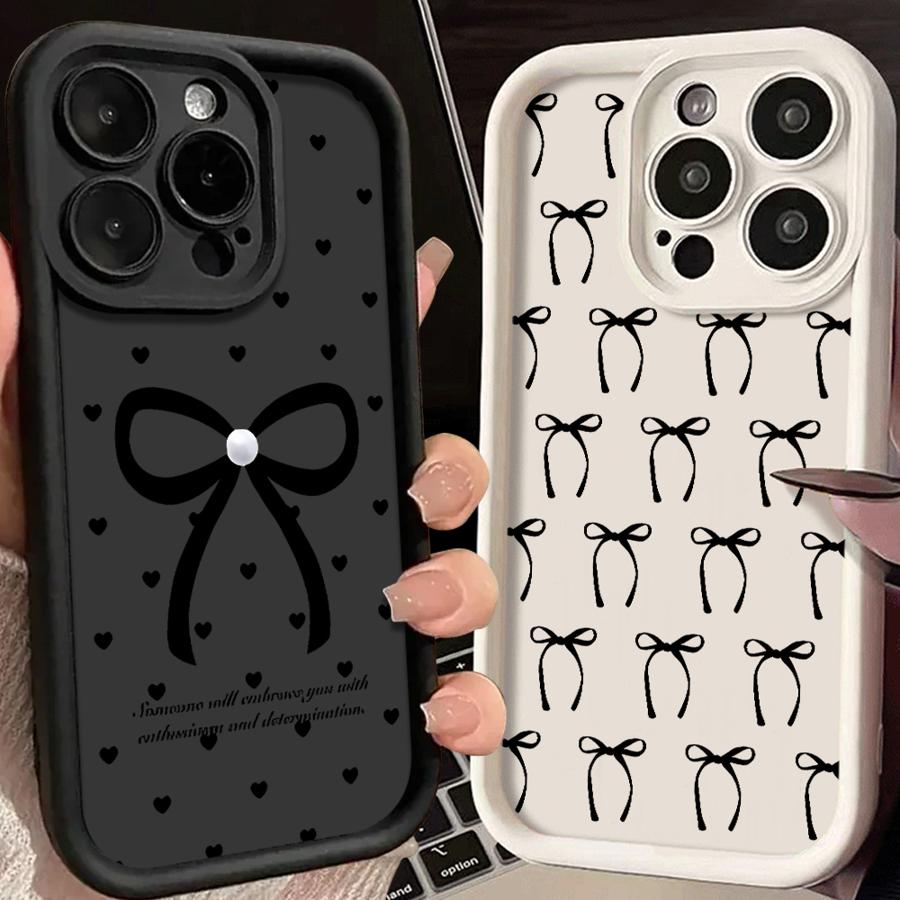 Cartoon Bow Case for iPhone 17 Pro Max 17e 12 Pro 14 11 13 16 15 Plus Air Phone Cover