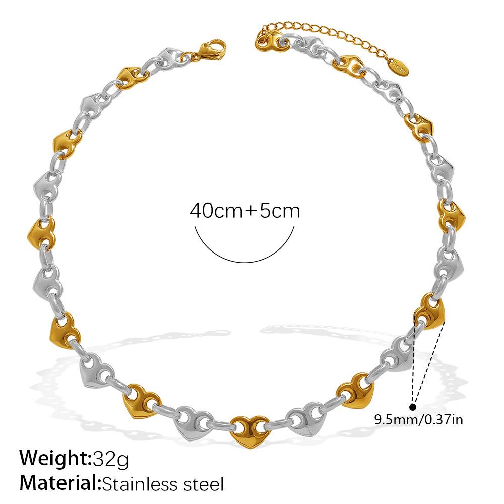 Simple Temperament Hollow Love Earrings Bracelet Necklace Light Luxury High-End Set