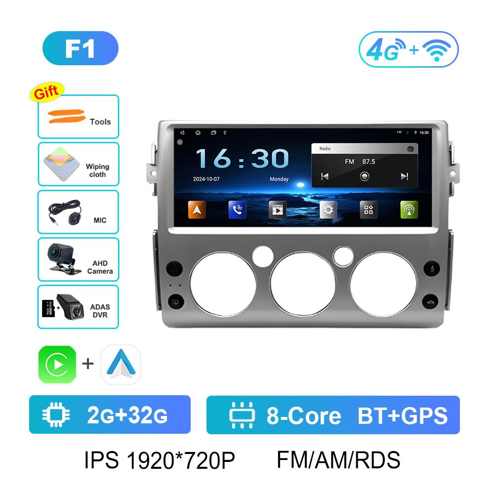 Wireless Carplay GPS Navigation for Toyota FJ Cruiser 2007 2008 2009 2010 2011 - 2013 Bluetooth Cooling Fan Autoradio Head Unit