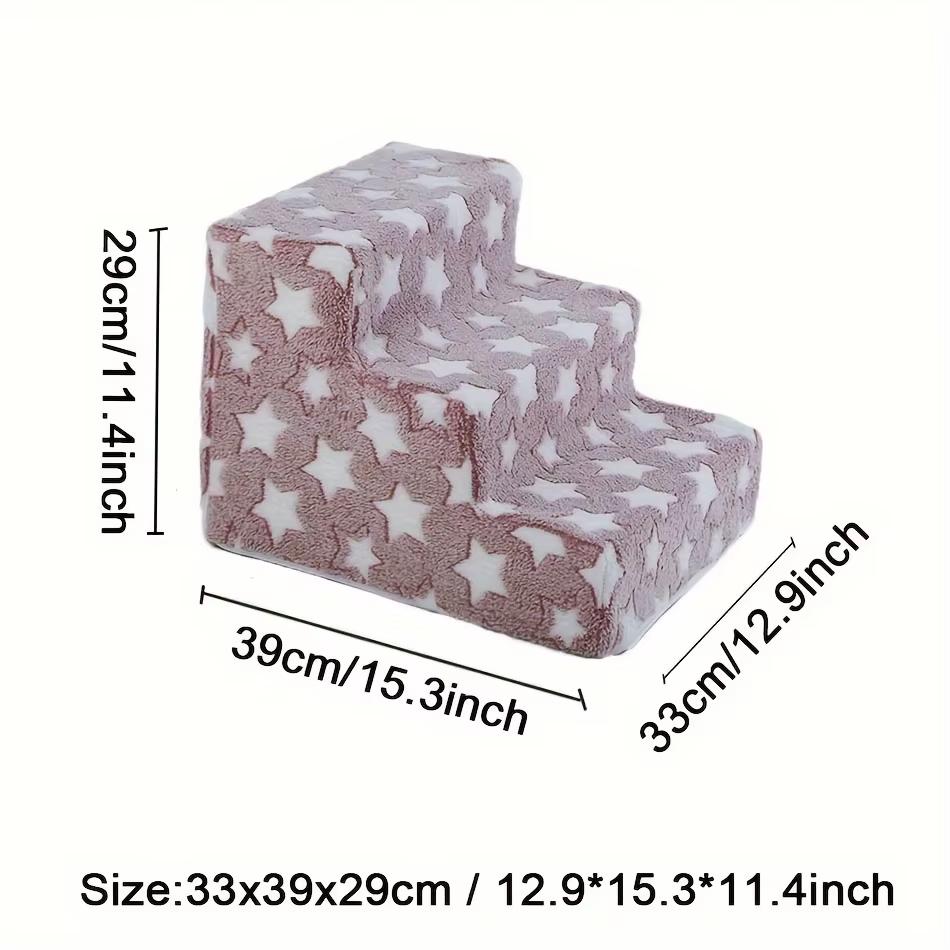 3/4 Pet Steps Foam Dog Secure Stairs Ramps Non-Slip Pet Star Steps for Protect Older Dog Pet with Joint Pain Sofa Bed Ladde Gift