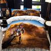 Luxury Bedding Set Motorcycle Fire Print Duvet Cover Set with Pillowcase Motocross Bedspread Boy's Bed Set
